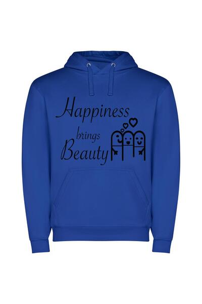 iLovePrints Joyful Shades of Life Φούτερ με κουκούλα σε χρώμα Μπλε