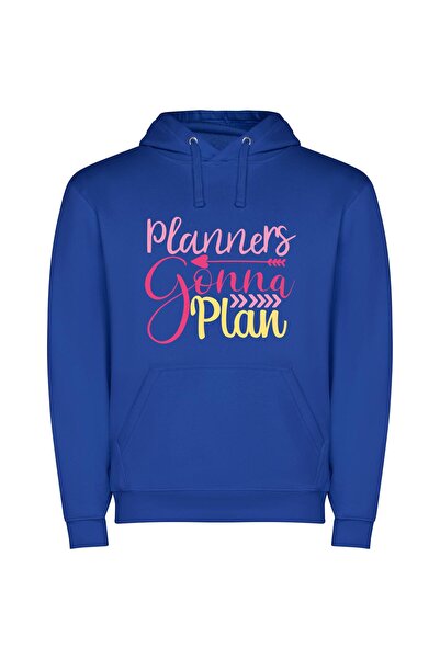 iLovePrints Colorful Planning Odyssey Φούτερ με κουκούλα σε χρώμα Μπλε