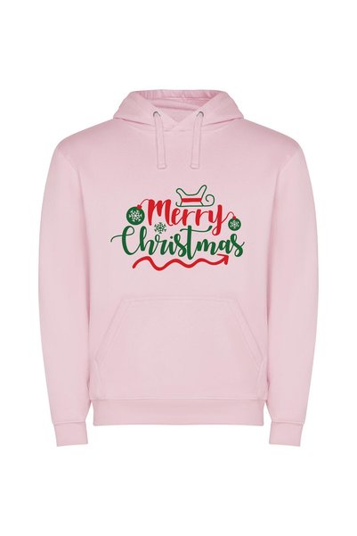iLovePrints Merry Christmas: Festive Imagery Φούτερ με κουκούλα σε χρώμα Ροζ