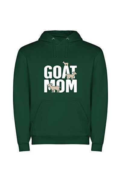 iLovePrints Graceful Goat Gathering Φούτερ με κουκούλα σε χρώμα Πράσινο