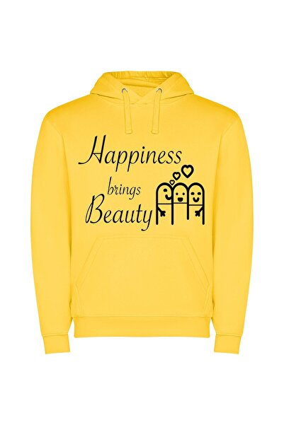 iLovePrints Joyful Shades of Life Φούτερ με κουκούλα σε χρώμα Κίτρινο