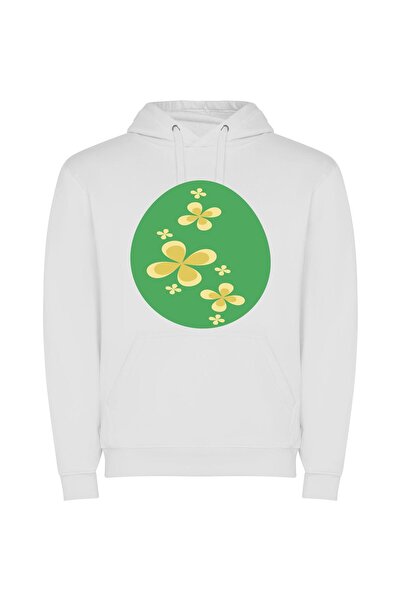 iLovePrints Floral Elegance Φούτερ με κουκούλα σε χρώμα Λευκό