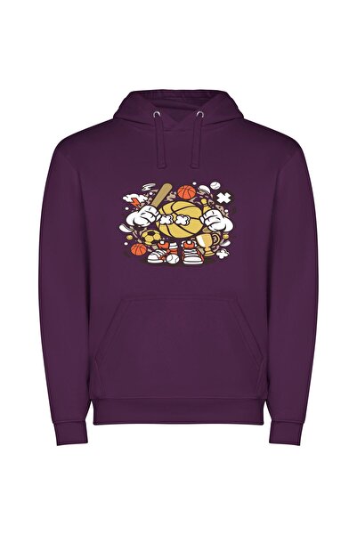 iLovePrints Sporty Mascot Swing Φούτερ με κουκούλα σε χρώμα Μωβ