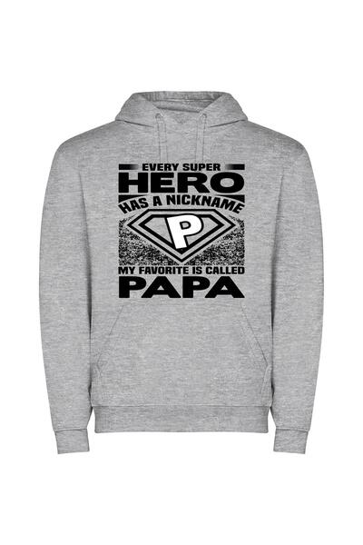 iLovePrints Diamond Clad Superhero Φούτερ με κουκούλα σε χρώμα Γκρι