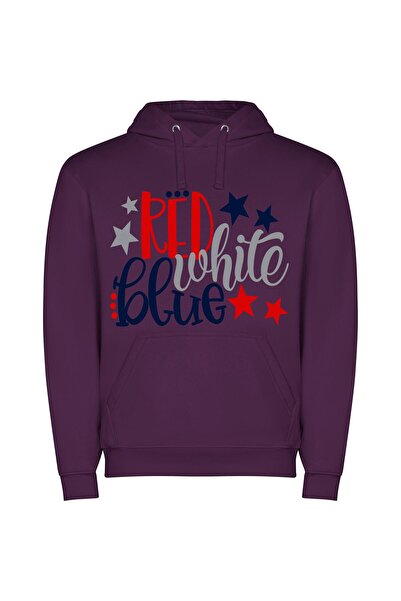 iLovePrints Star Spangled Color Show Φούτερ με κουκούλα σε χρώμα Μωβ