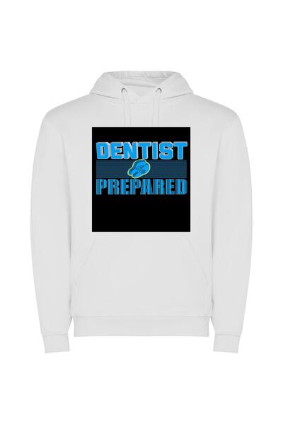 iLovePrints Colorful Dental Dedication Φούτερ με κουκούλα σε χρώμα Λευκό