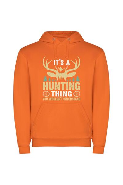 iLovePrints The Evasive Thrill: Hunting Φούτερ με κουκούλα σε χρώμα Πορτοκαλί