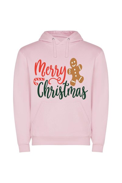 iLovePrints Festive Gingerbread Delight Φούτερ με κουκούλα σε χρώμα Ροζ