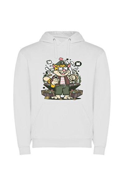 iLovePrints Catnip and Brew: A Steampunk Portrait Φούτερ με κουκούλα σε χρώμα...