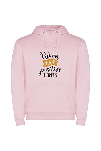 iLovePrints Positively Fun Pants Φούτερ με κουκούλα σε χρώμα Ροζ