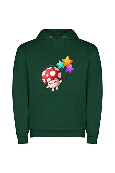 iLovePrints Mystic Starshroom Fantasia Φούτερ με κουκούλα σε χρώμα Πράσινο