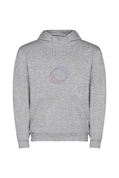 iLovePrints Colorful Harmonic Orbital Φούτερ με κουκούλα σε χρώμα Γκρι