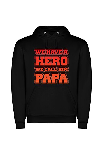 iLovePrints Papa: The Artistic Hero Φούτερ με κουκούλα σε χρώμα Μαύρο
