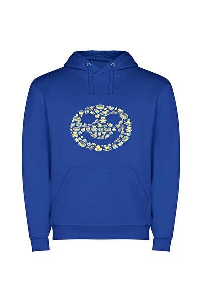iLovePrints Lemony Pixel Flow Creation Φούτερ με κουκούλα σε χρώμα Μπλε