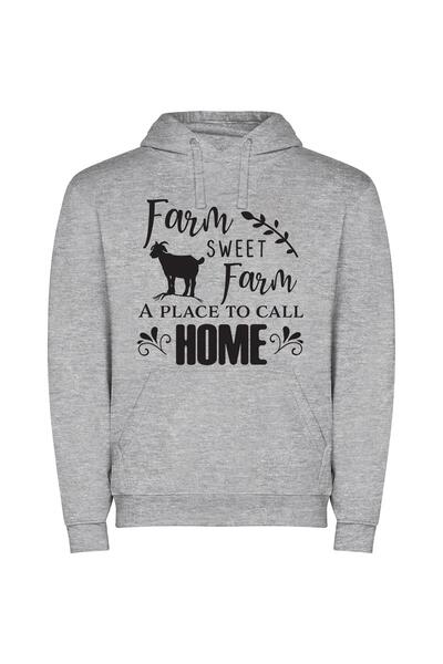 iLovePrints Sweeter Farming Homestead Φούτερ με κουκούλα σε χρώμα Γκρι