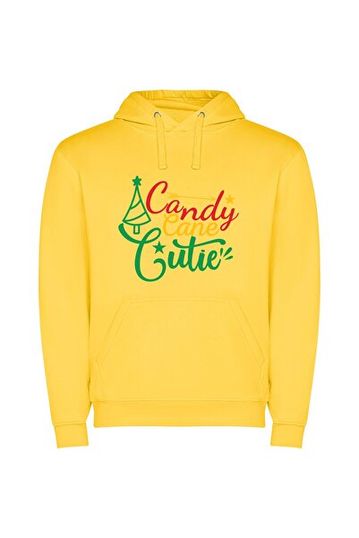 iLovePrints Sweet Festive Delights Φούτερ με κουκούλα σε χρώμα Κίτρινο