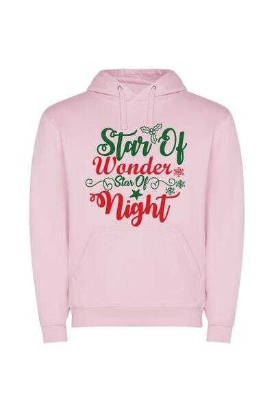 iLovePrints Wondrous Starry Nights Φούτερ με κουκούλα σε χρώμα Ροζ