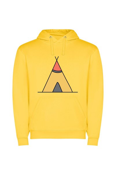 iLovePrints Red Top Teepee Dreams Φούτερ με κουκούλα σε χρώμα Κίτρινο
