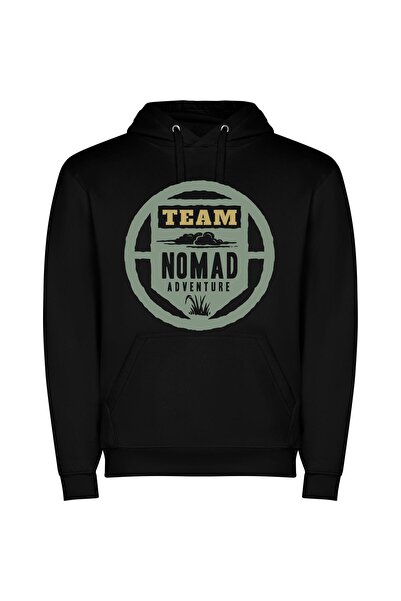 iLovePrints Wanderlust Nomad Collective Φούτερ με κουκούλα σε χρώμα Μαύρο