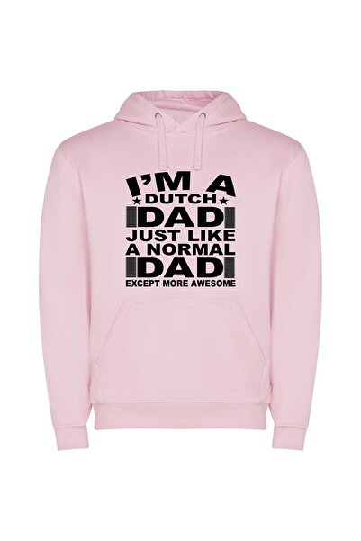 iLovePrints Dutch Awesome Dad Chronicles Φούτερ με κουκούλα σε χρώμα Ροζ