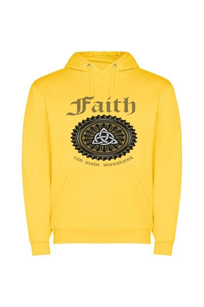 iLovePrints Gilded Occult Faith: Aesthetic Φούτερ με κουκούλα σε χρώμα Κίτρινο