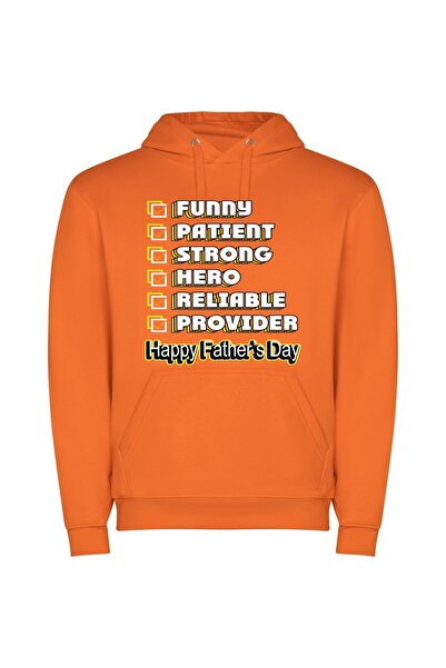 iLovePrints Proud Father's Day Hero Φούτερ με κουκούλα σε χρώμα Πορτοκαλί