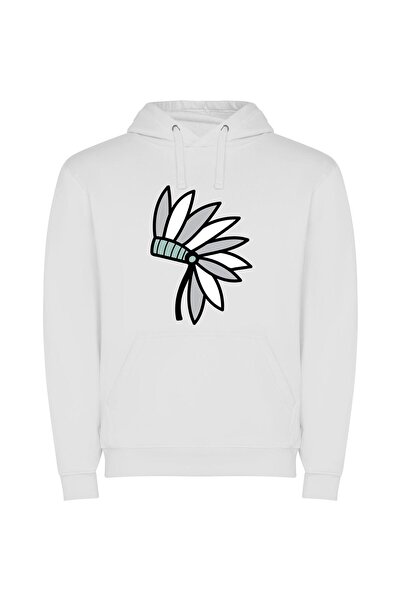 iLovePrints Ethereal Floral Headdress Φούτερ με κουκούλα σε χρώμα Λευκό
