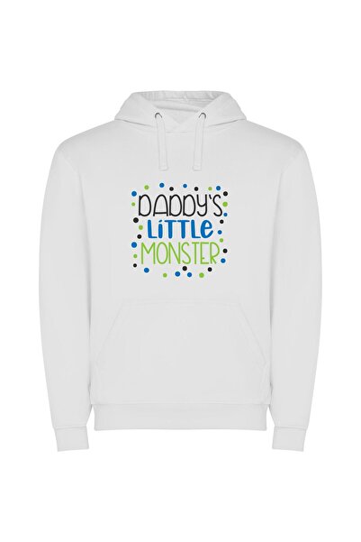 iLovePrints Daddy's Monster Fun Zone Φούτερ με κουκούλα σε χρώμα Λευκό