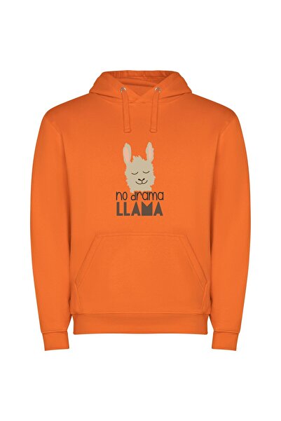 iLovePrints Alluring Llama: Drama-free & Cute Φούτερ με κουκούλα σε χρώμα Πορ...