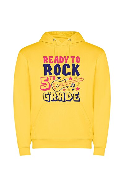 iLovePrints 5D Rock Star Kids Φούτερ με κουκούλα σε χρώμα Κίτρινο