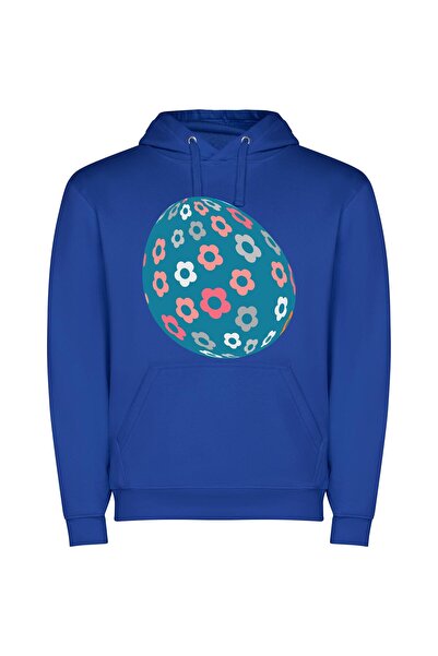 iLovePrints Floral Easter Delight Φούτερ με κουκούλα σε χρώμα Μπλε