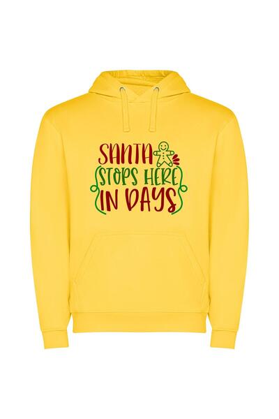 iLovePrints Santa's Festive 5D Adventure Φούτερ με κουκούλα σε χρώμα Κίτρινο