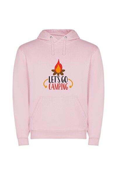 iLovePrints Fireside Camp Escapade Φούτερ με κουκούλα σε χρώμα Ροζ