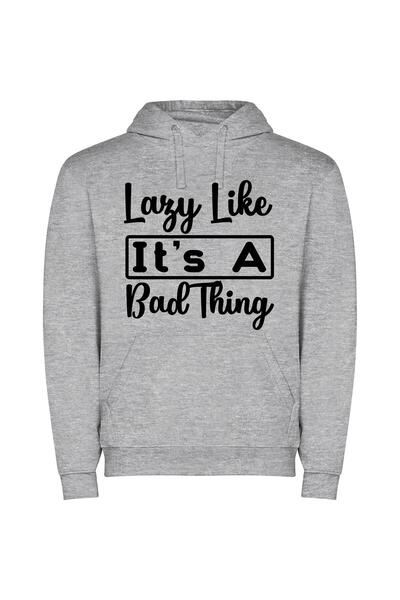 iLovePrints Fancy Laziness Personified Φούτερ με κουκούλα σε χρώμα Γκρι