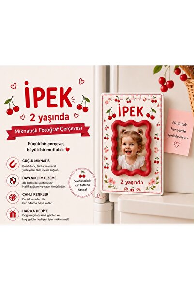 redbuttonkidsstore 10 ADET Kişiye Özel İsimli Mıknatıslı Fotoğraf Çerçevesi –...