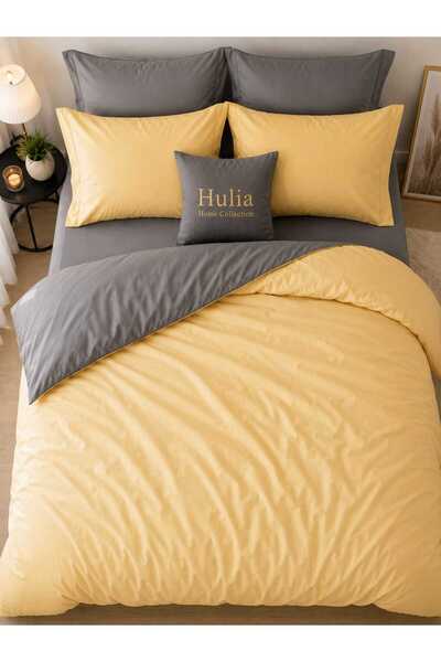 hulia home Elastic Sheet Duvet Cover Set Double Sided Ranforce