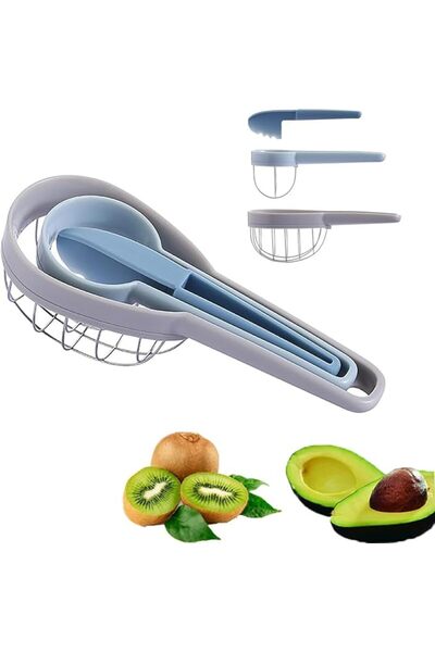 ALMEKAQUZ أداة تقطيع الأفوكادو والكيوي، أداة تقشير وتقطيع الفواكه، أداة مطبخ ...