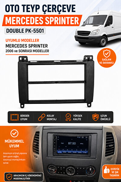 Poke Mercedes Sprinter Double Din Oto Teyp Çerçevesi 2 DIN Multimedya Montaj ...