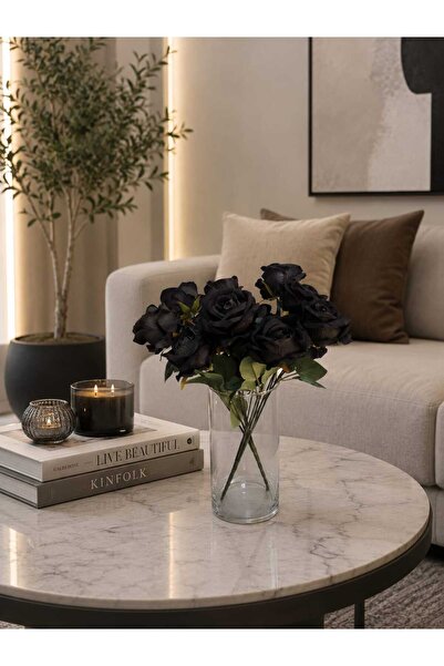 MAKİ DEKOR Yapay Çiçek Gül 2 Adet 7'li Demet 37 Cm Dekoratif Modern Vazo Dekoru
