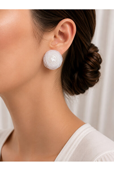 WOWMOM White Flower Earrings – Lightweight Women's and Girls' Earrings with F...