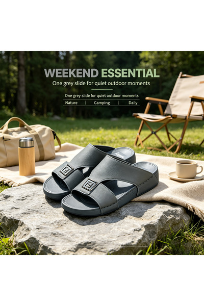 Dhiaa Walk Men's Genuine Leather Slippers - Comfortable & Trendy Design - Ant...
