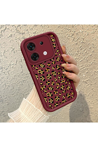 quırkshıeld infinix Zero 30 5G Uyumlu Kaliteli şarap kırmızı leopar kılıf, gü...