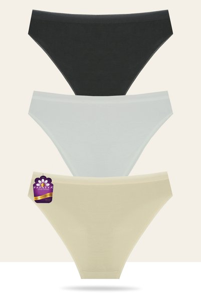 papatya lingerie "Like Nothing" One-Feel: Micromodal Fabric and Semi-Sheer Elastic Luxury Women's Panties 3-Pack (Size 38-40) W-2729 R3/7