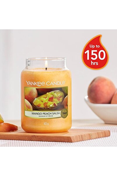 Yankee Candle شمعة معطرة |   شمعة كبيرة بنكهة المانجو والخوخ من سالسا |   وقت...