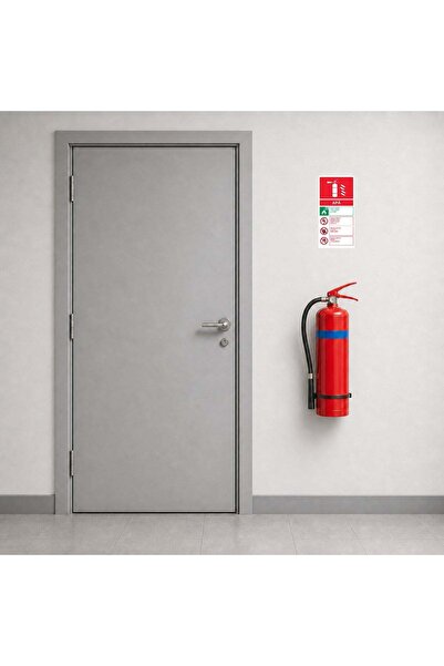 PAS Autocolant cu instrucțiuni pentru stingătorul cu apă, PVC autoadeziv, 20 x 40 cm, Alb