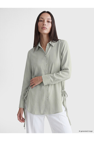 LC Waikiki Green Oversize Modal Blended Women's Shirt Tunic