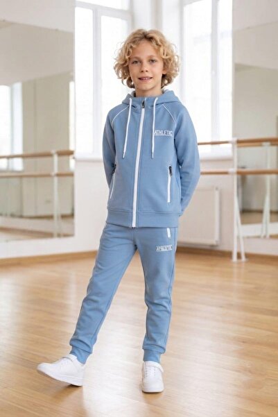 Pina Kids Boy's Scuba Atheletic Raglan Sleeve Hooded Diving Fabric Tracksuit ...