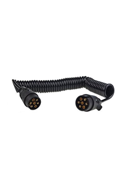 AMIO Cablu electric spiralat pentru remorcă cu mufe 7 pini 12V 6m