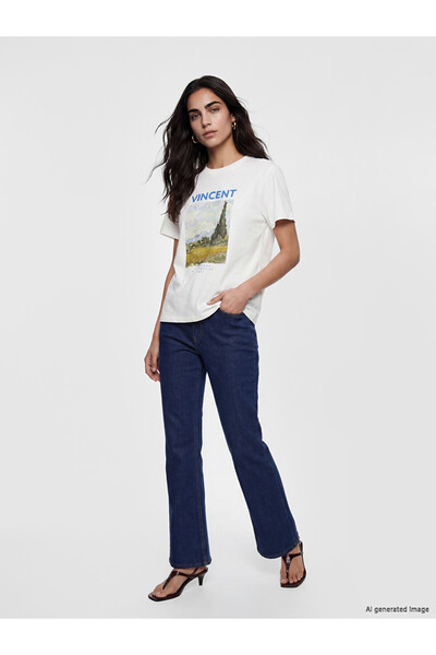LC Waikiki Indigo high waist flare women's jean pants