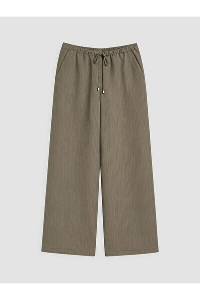 LC Waikiki Khaki Women's Pants with Elastic Waist Modal Blend